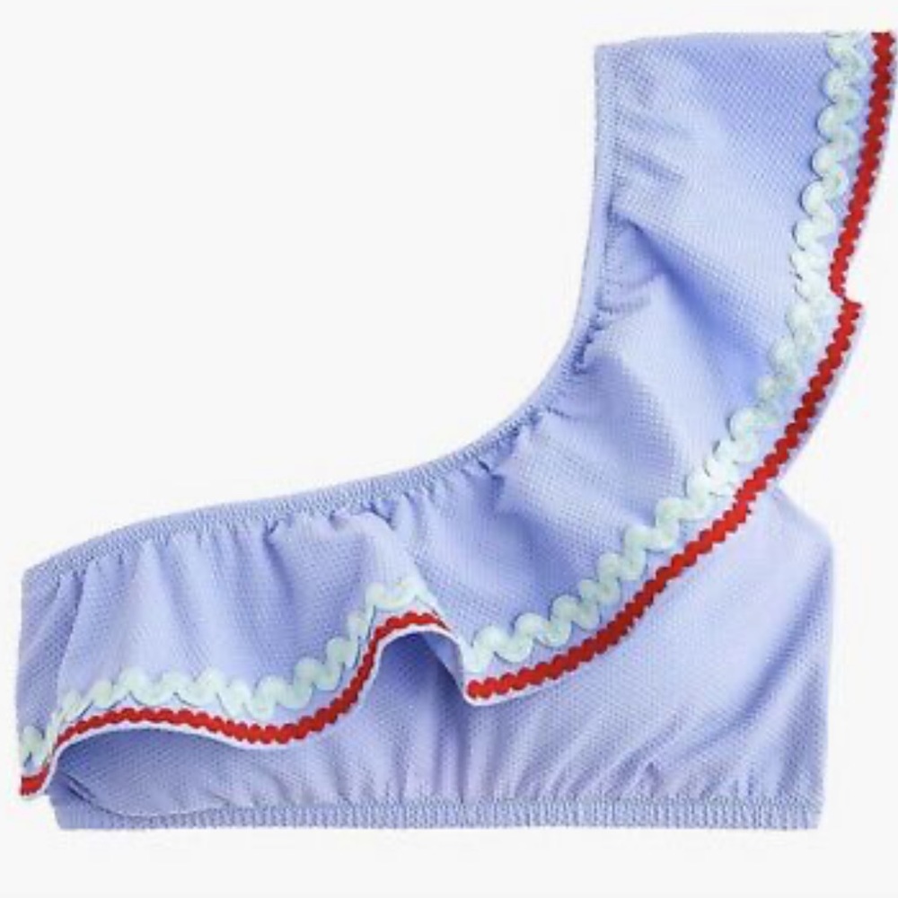 J Crew One Shoulder Ric Rac two piece swimsuit, SM